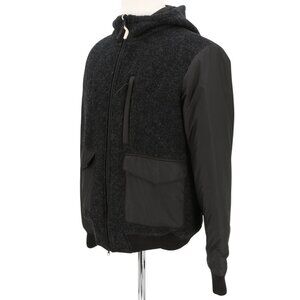 ASPESI Black Double Faced Hooded Zip Wool Men’s Jacket Coat Outerwear $1024- NWT